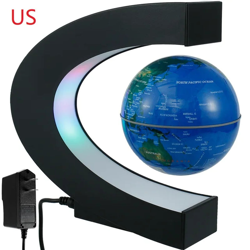 World Map Magnetic Levitation Globe LED Rotating Earth Floating Levitating Lamp O/C Shape Bedside Lights Novelty Birthday Gift